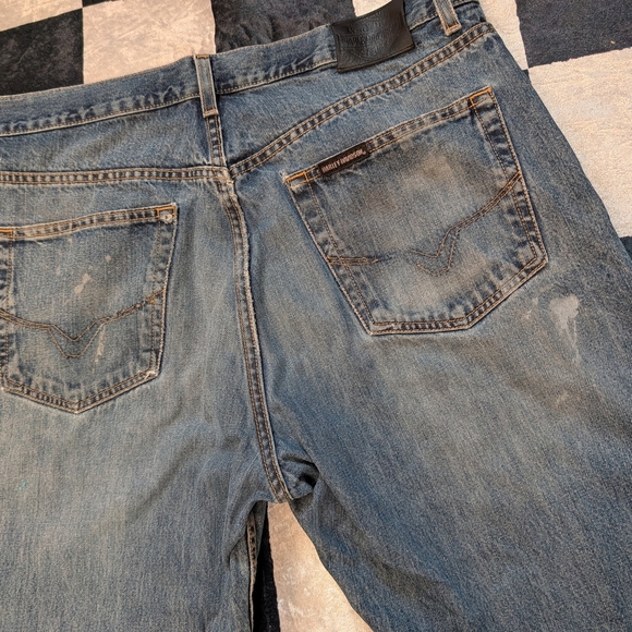 Harley-Davidson Men's Distressed Blue Straight Jeans- 36 x 32 - Picture 4 of 7